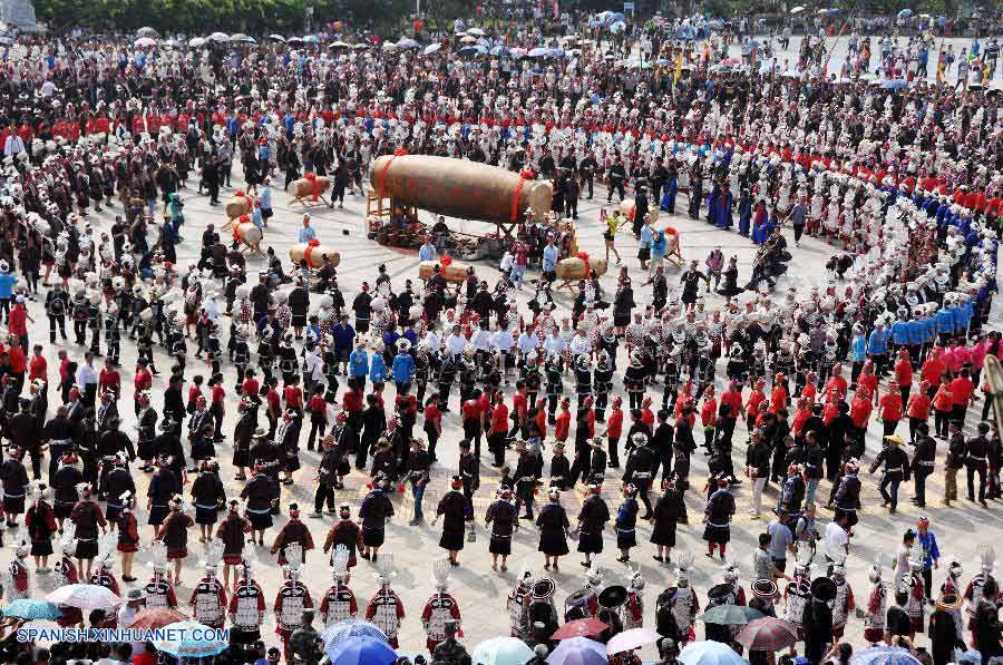 Guizhou: Festival cultural Yang'esha del grupo étnico Miao en Condado Jianhe 10