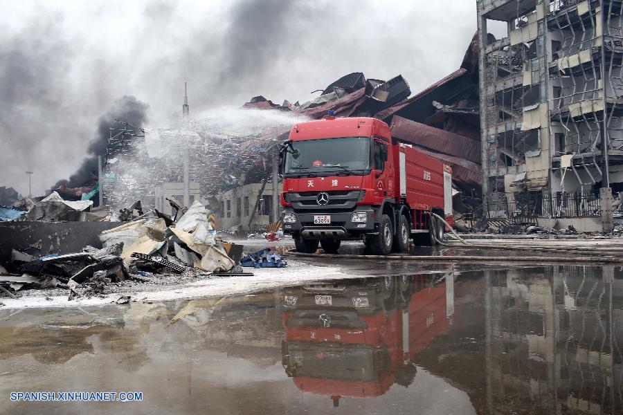 últimas imágenes después de la explosión de Tianjin en norte de China