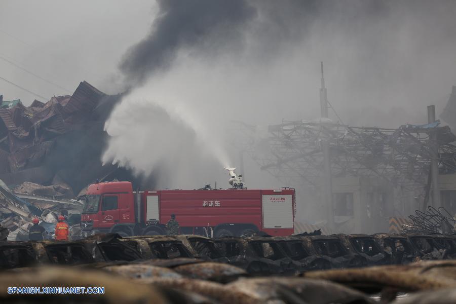 últimas imágenes después de la explosión de Tianjin en norte de China