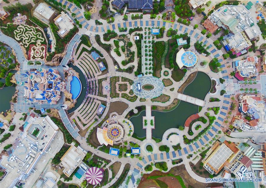 Vista aérea del Shanghai Disney Resort