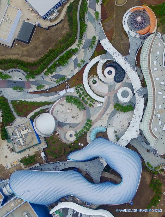 Vista aérea del Shanghai Disney Resort