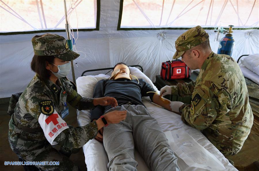 Equipos militares de China y EEUU participan en ejercicio conjunto de ayuda humanitaria y alivio de desastres en Kunming