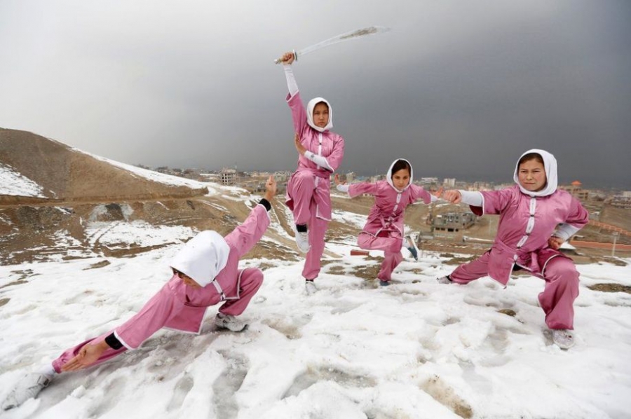 Mujeres afganas entrenan artes marciales chinas en Kabul