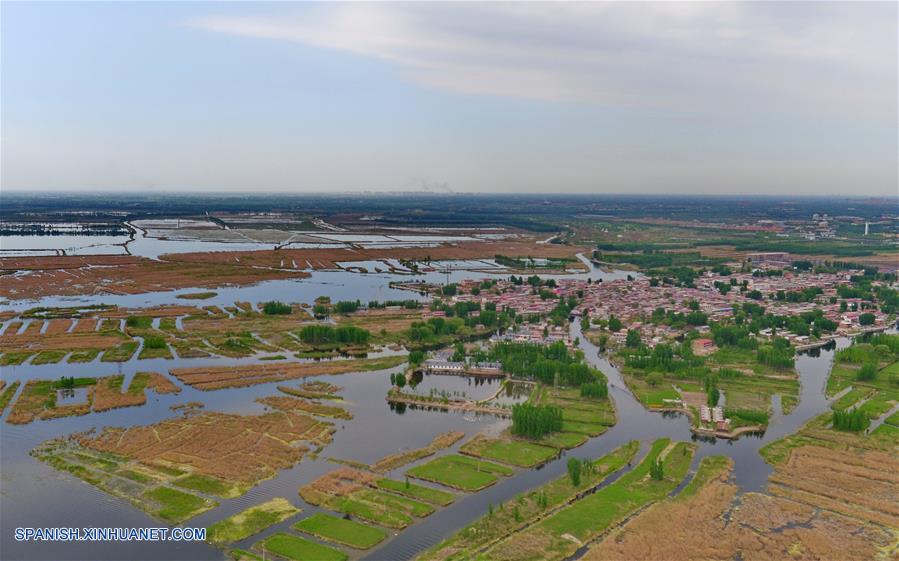 Vista aérea de Nueva área de Xiongan