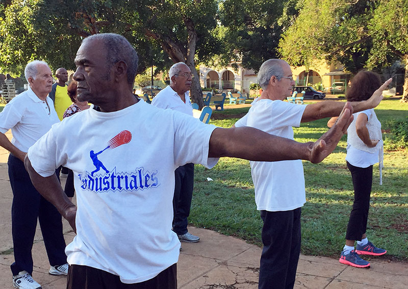 El Taijiquan armoniza en un parque de La Habana