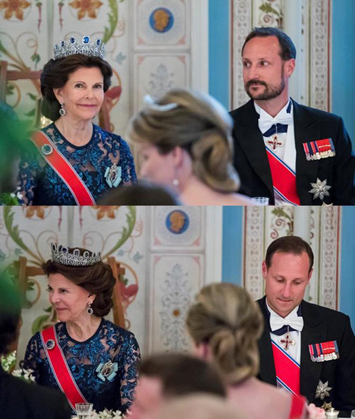 Haakon de Noruega se afeita la barba en plena cena de gala