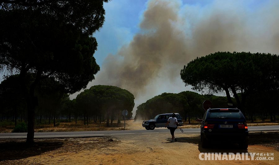 Más de 2.000 evacuados por incendio forestal en sur de Espa?a