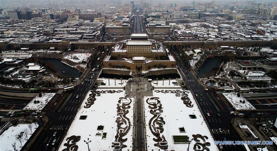 Paisaje de nieve de Xi'an