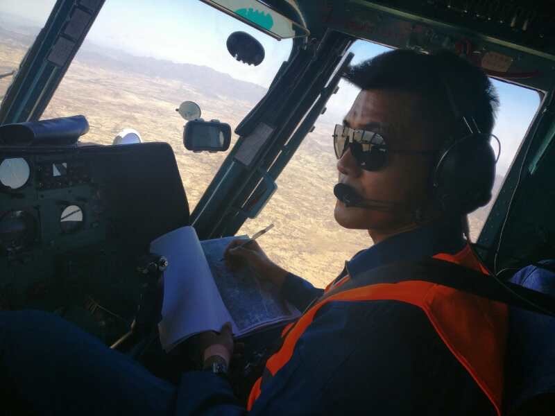 Un militar durante la misión. (Foto: Primera División de Helicópteros de la Fuerza China para el Mantenimiento de la Paz)