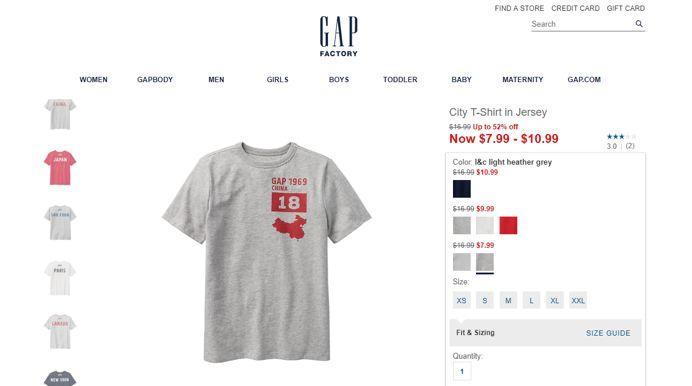 Los internautas chinos encaran a la marca GAP por su “error involuntario”