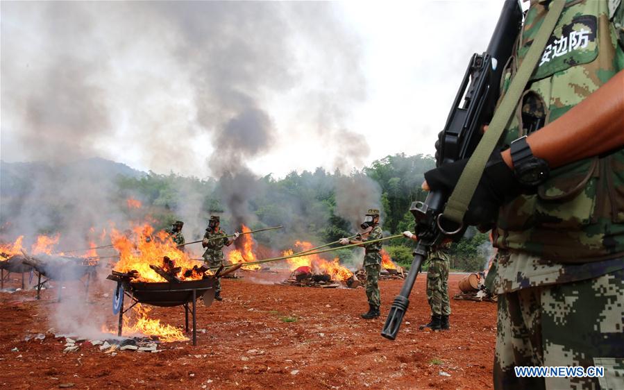 La policía china destruye 6,63 toneladas de drogas en Yunnan