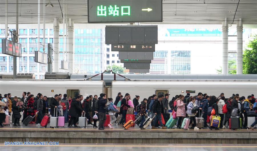 China reporta más de 60 millones de viajes en tren al finalizar las vacaciones