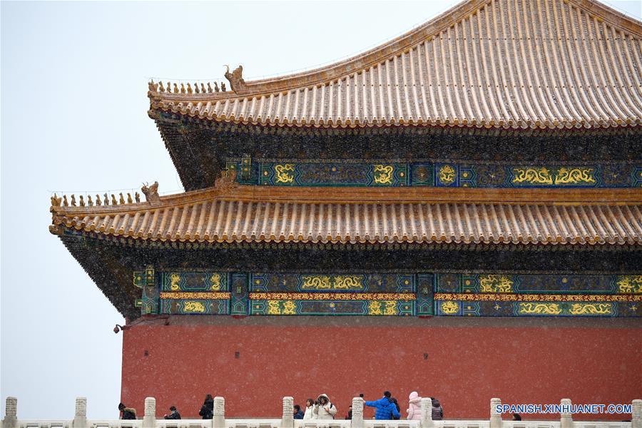 Llega la nieve a Beijing después de vacaciones de Fiesta de Primavera