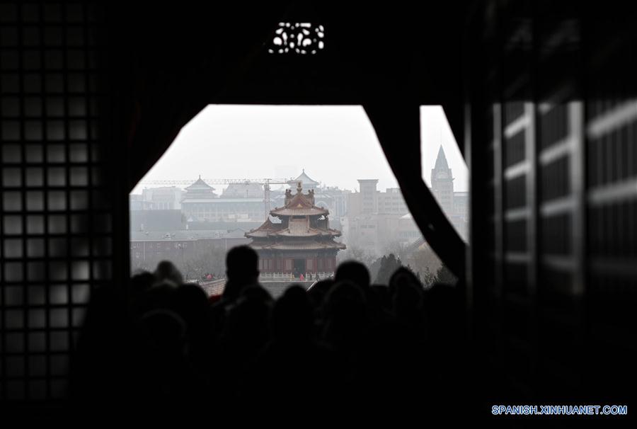 Paisaje nevado en el Museo del Palacio en Beijing