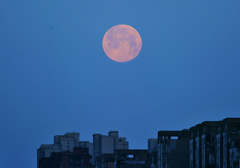 Una "superluna" ilumina el cielo en Dalian, provincia de Liaoning, en el noreste de China, el 10 de marzo de 2020. [Foto de Liu Debin / chinadaily.com.cn]