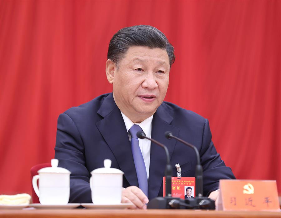 Xi Jinping, secretario general del Comité Central del Partido Comunista de China (PCCh), pronuncia un importante discurso en la quinta sesión plenaria del XIX Comité Central del PCCh en Beijing, capital de China. La sesión se llevó a cabo en Beijing del 26 al 29 de octubre de 2020. (Xinhua/Ju Peng)