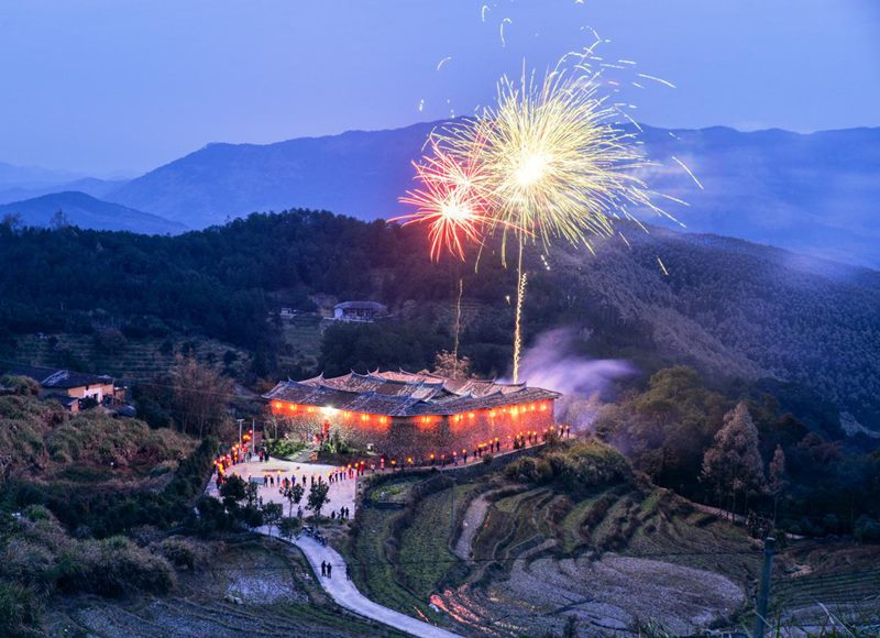 Niangzhai, castillo tradicional chino en la aldea Liangzhai, Fuzhou, provincia de Fujian, tiene más de 300 a?os de historia y cubre un área de más de 7.000 metros cuadrados. [Foto: Zhu Xianghao/ China Daily]