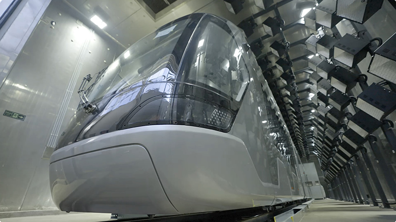 Un tranvía construido en CRRC Zhuzhou Locomotive Co, el productor de los tranvías para Chongli, Zhangjiakou, provincia de Hebei. [Foto proporcionada a chinadaily.com.cn]