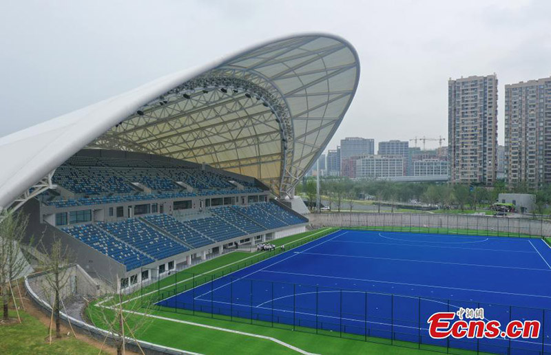 Vista aérea del estadio de hockey de los Juegos Asiáticos de 2022