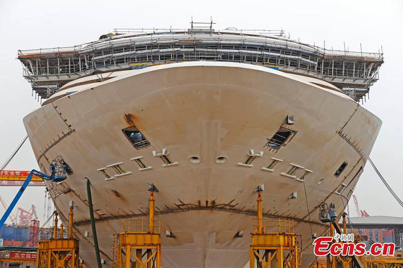 Termina la construcción de la estructura principal del primer crucero a gran escala de China