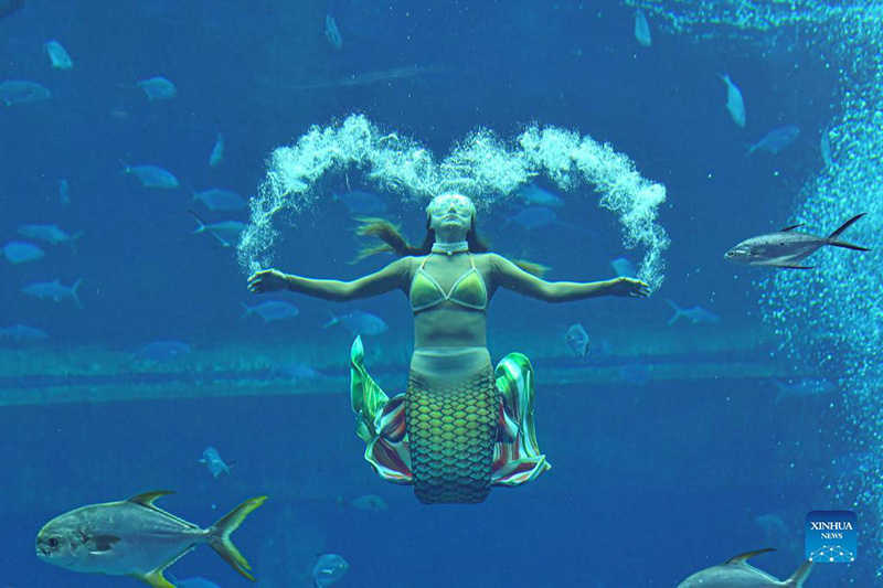 Hermosas sirenas concursan en Sanya, Hainan