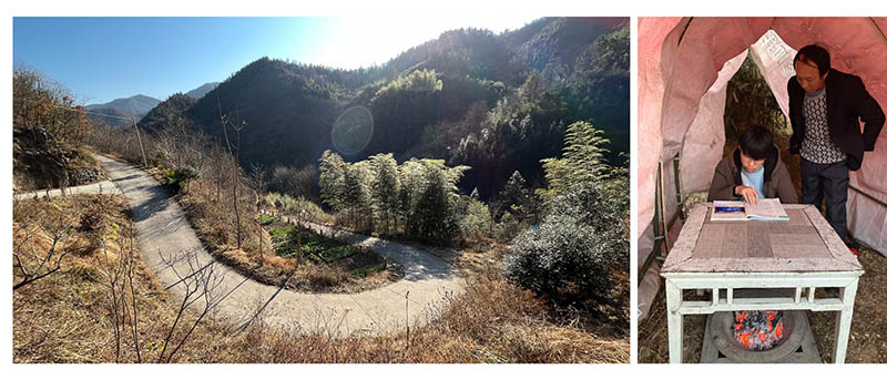 La foto tomada el 5 de diciembre del 2021 muestra la improvisada choza en la que Liu Hongrui estudió durante casi dos meses. (Foto: Pueblo en Línea /Xu Mingyue)