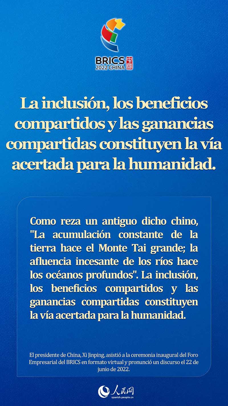 Los puntos destacados del discurso de Xi Jinping en ceremonia inaugural del Foro Empresarial del BRICS 2022