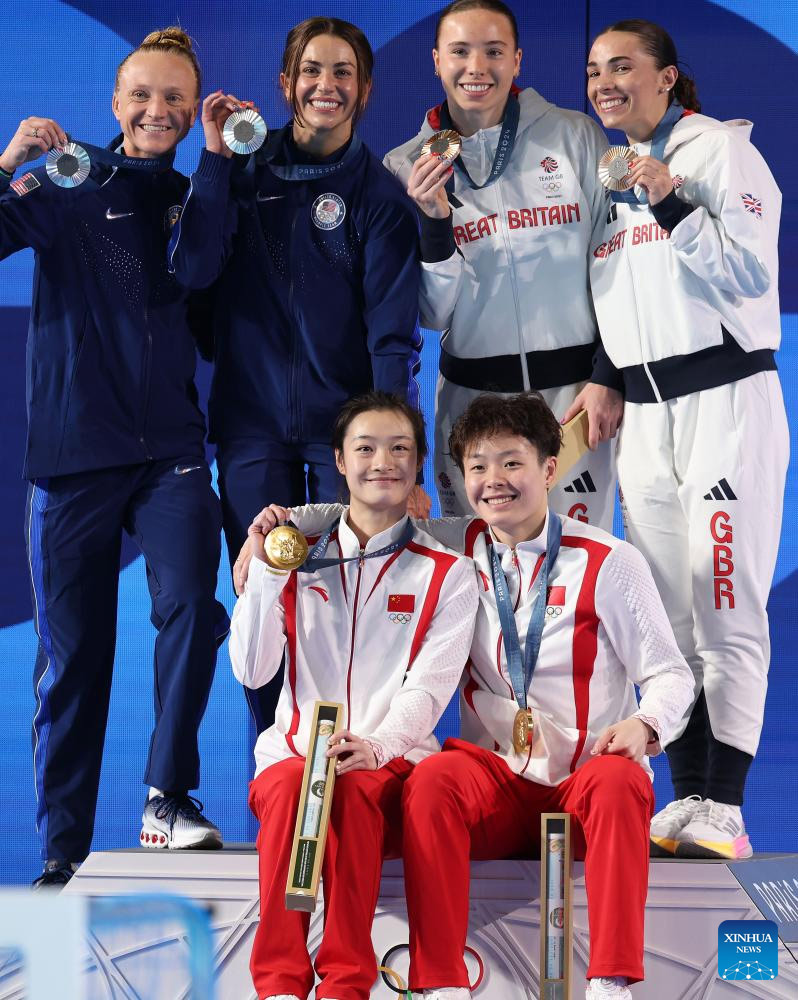 Saltadoras chinas Chen Yiwen y Chang Yani ganan en trampolín 3 metros sincronizado femenino