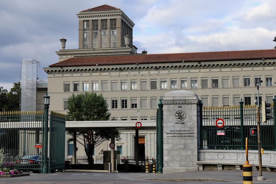 Imagen del 15 de julio de 2020 del exterior de la sede de la Organización Mundial del Comercio (OMC), en Ginebra, Suiza. (Xinhua/Li Ye) 