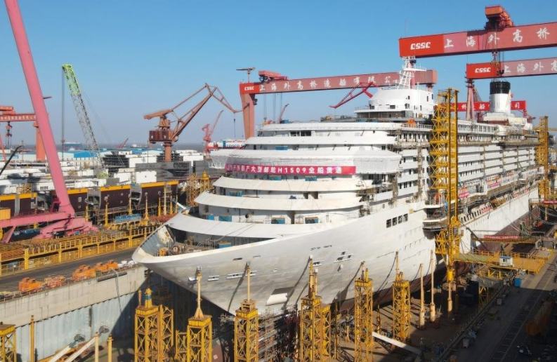 China completa estructura principal del segundo gran crucero de fabricación nacional